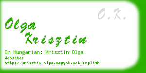 olga krisztin business card